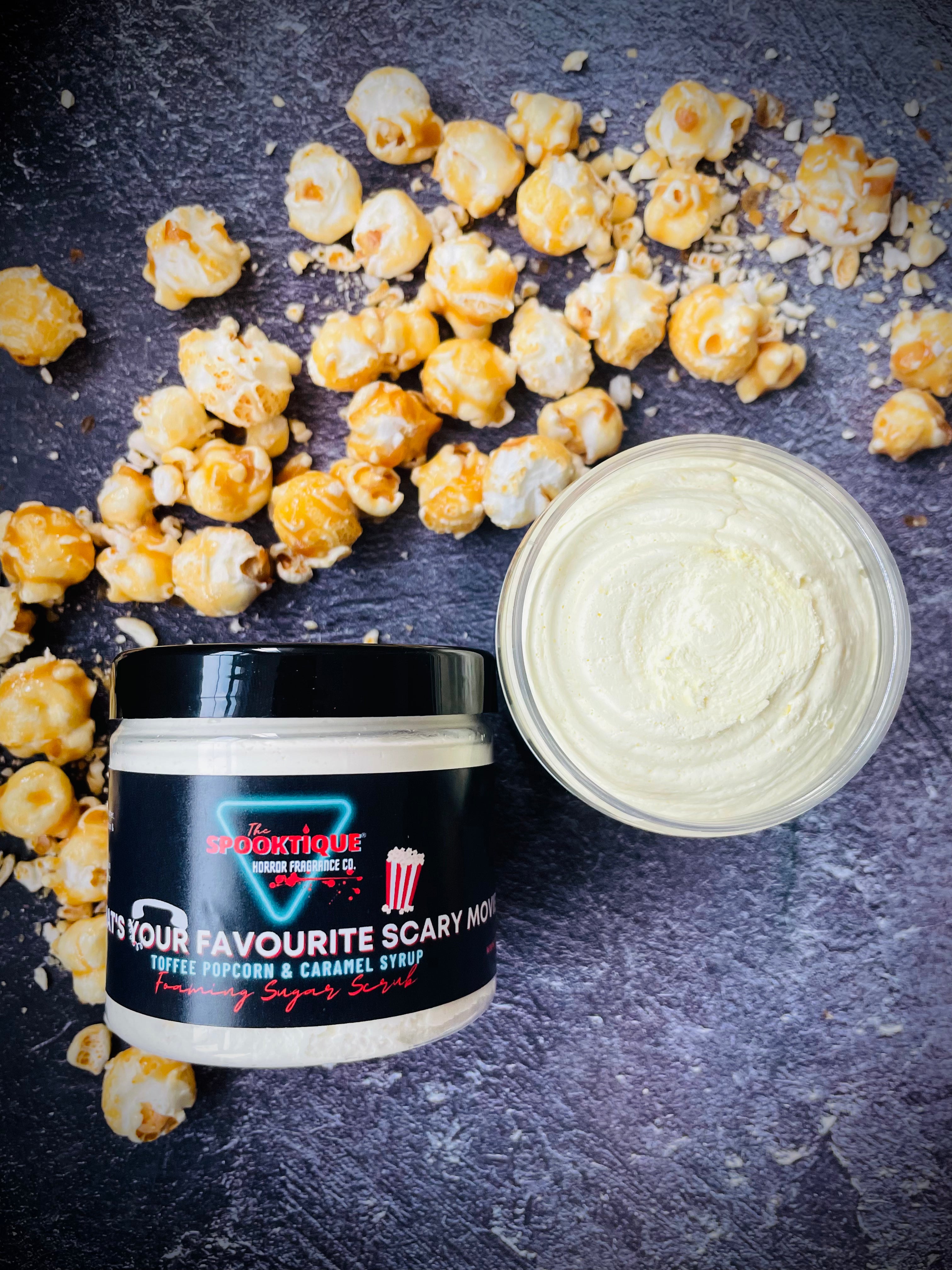 What's Your Favourite Scary Movie? Sugar Scrub - Toffee Popcorn & Caramel Sauce
